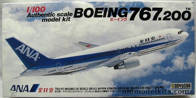 Doyusha 1/100 Boeing 767 - 767-200 American Airlines / ANA / Ansette - (ex Nitto), 100-B6-4000 plastic model kit